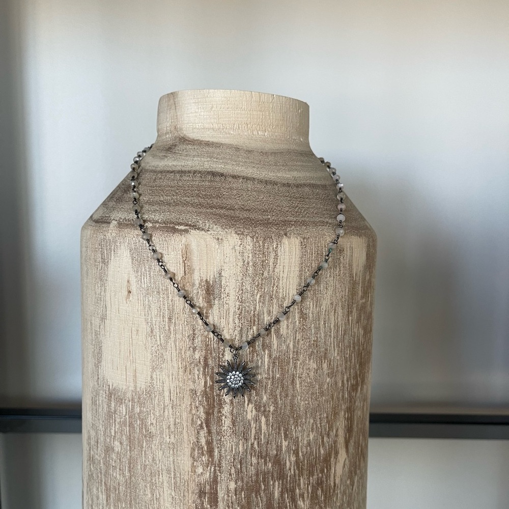 Sun burst pendant necklace